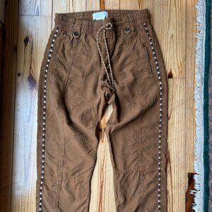 Anthropologie - Byron Seamed Utility Jogger Pants Embroidered